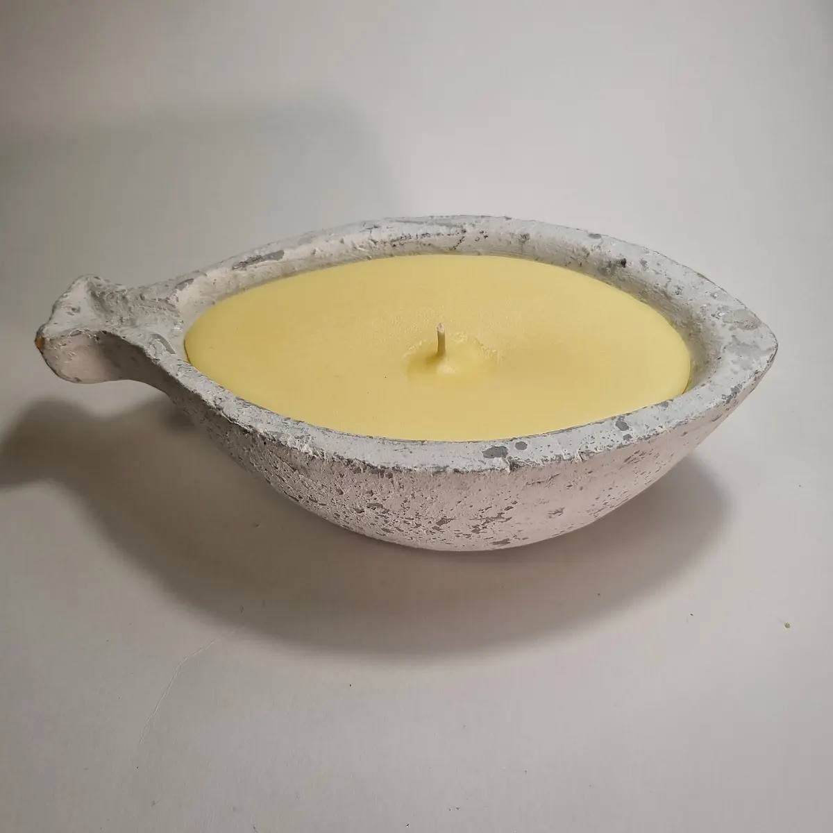 Wachsfresser Fisch 21 cm breit Farbe grau Wachs Gelb/Opac