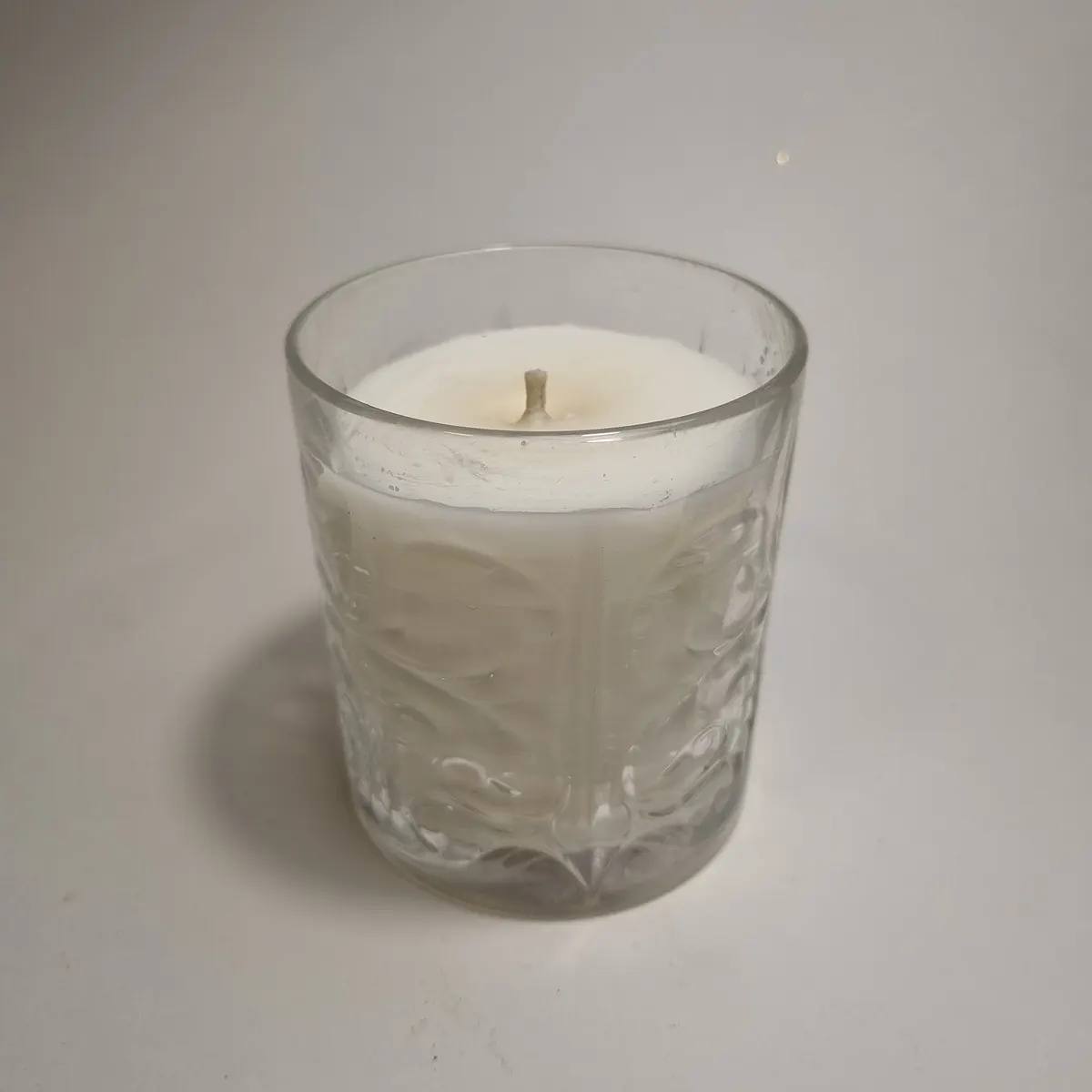 Wachsfresser Glas XL Klar 8 cm Wachs Weiss