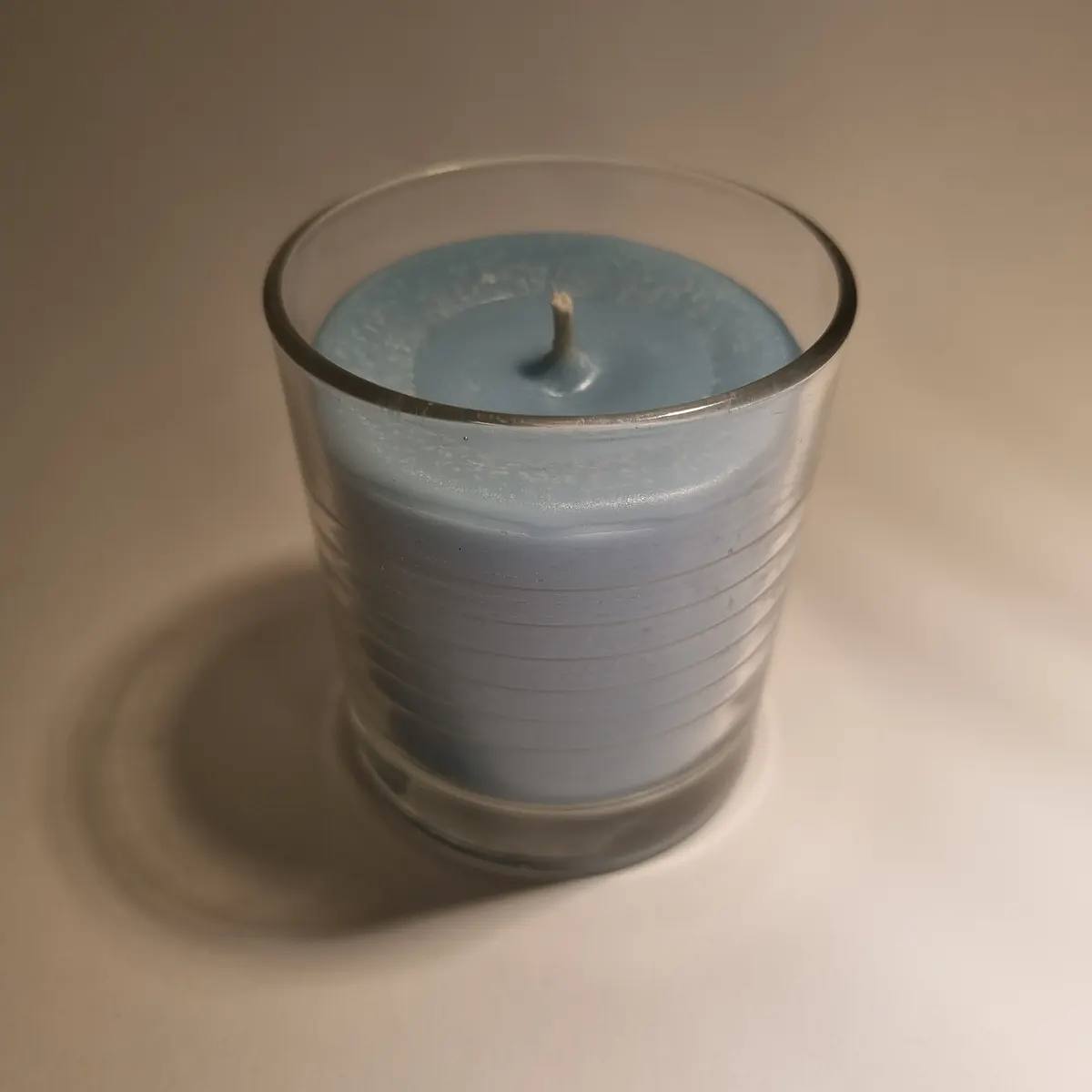 Wachsfresser Glas klar 7.5 cm Wachs blau/opac