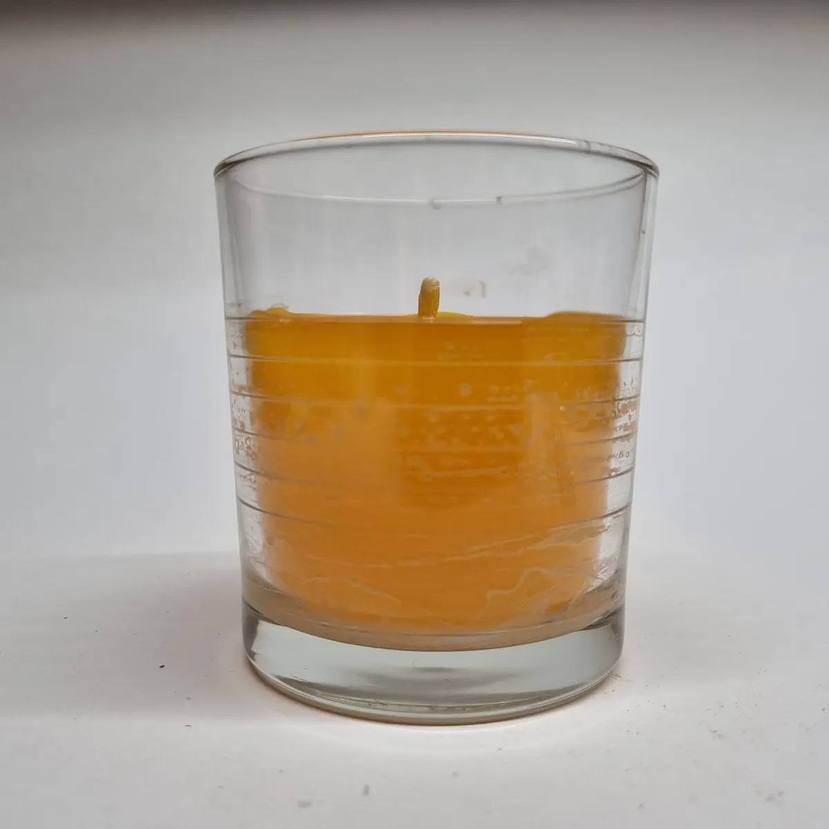 Wachsfresser Glas 7.5 cm Wachs Gelb/Opac 1 Docht